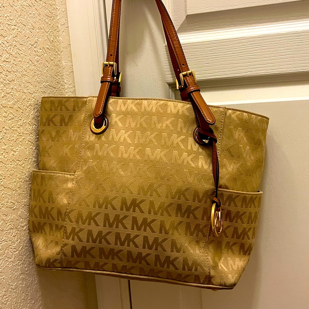 Gold MichaelKors purse